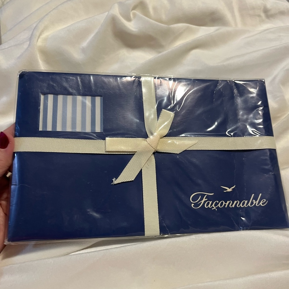 Faconnable blue striped scarf NIB